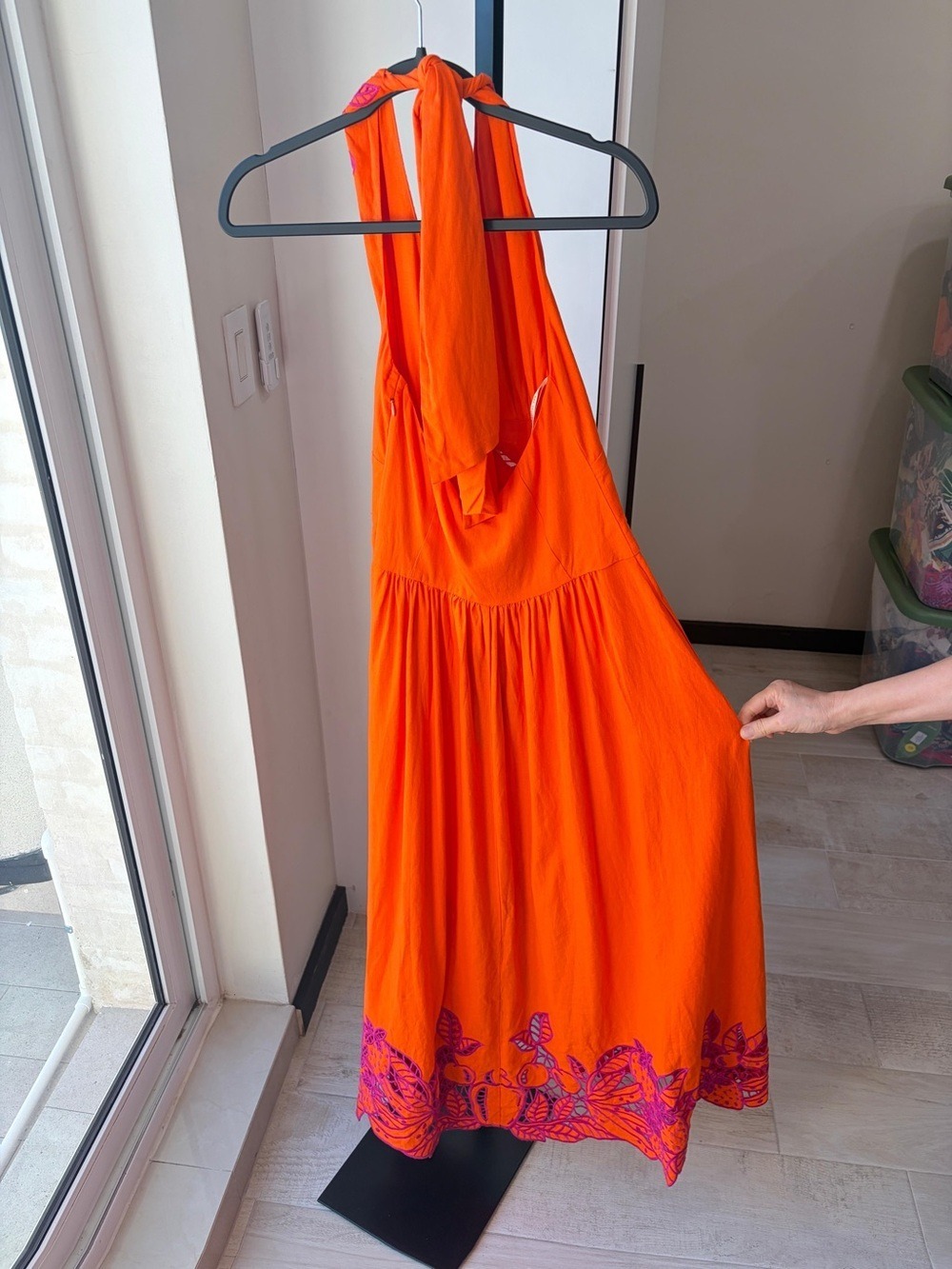 Farm Rio Orange Fruit Richelieu Artisanal Maxi Dress - Picture 7 of 8